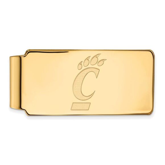 14k Gold Plated Silver U of Cincinnati Money Clip - Picture 1 of 3